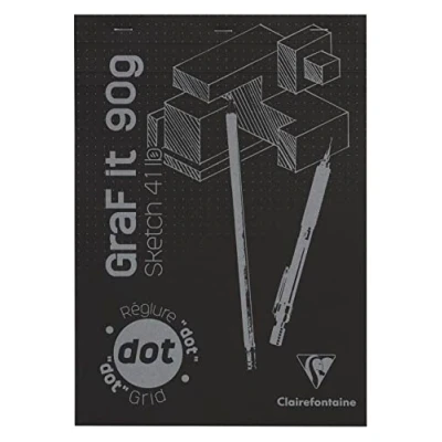 Immagine di Clairefontaine 96844C Blocco punto metallico GraF&#039;iT 80 fogli con dots 21x29.7 cm 90 g, copertina nera
