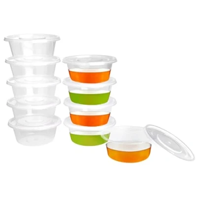 Immagine di Surflyee 40 Pezzi Contenitori Plastica con Coperchio 50ML, Riutilizzabile Barattoli Trasparente per Alimenti, Ottimo Salse, Zuppe, Condimenti, Creme, Bricolage