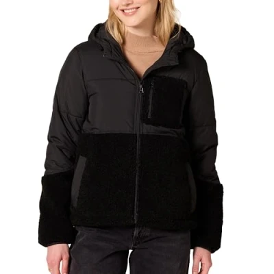 Immagine di Amazon Essentials Piumino In Sherpa Donna, Nero, M