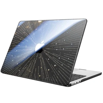 Immagine di FINTIE Custodia Compatibile con MacBook Air M3 M2 13.6 Pollici 2022 2024 (Modello A3113/A2681) Cover Rigid Protettivo Guscio Rigido Case, Stella Cadente (Nero)
