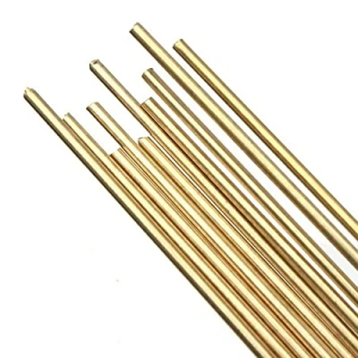 Immagine di 10 Pz Barra In Ottone Solido Rotondo Aste 4mm x 100mm Asta Stock per coltello maniglia parte fai da te giocattoli accessori