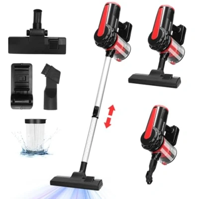 Immagine di AIGOSTAR Aspirapolvere Senza Sacco,Scopa Elettrica Portatile e Verticale da 600W con Filo,Ciclonico 4 in1. Filtrazione a HEPA