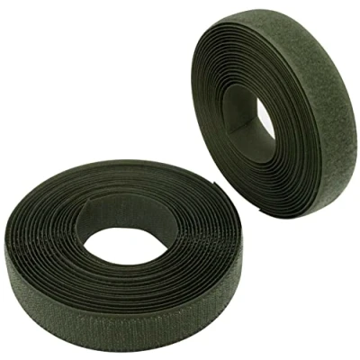 Immagine di Aerzetix C65943 Nastro/rotolo di scratch 25mm 5 metri auto aggrappante organizer/fermacavo striscia aggancio sacchetto indumento cinghia colore: verde oliva in poliammide e poliestere