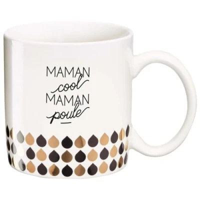 Immagine di Draeger Tazza originale da tè offrire in regalo ai propri cari caffè fine porcellana 350 ml 8 cm di diametro x 8,5 altezza mamma cool mom hen