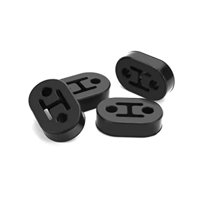 Immagine di QWORK® 4 Pezzi Gancio di Scarico per Auto 2 Fori Silenziatore in Gomma Universale Staffa la Maggior Parte delle