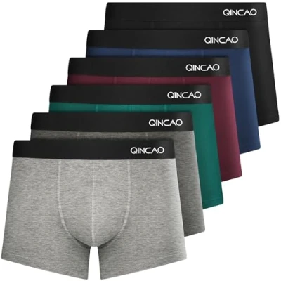 Immagine di QINCAO Boxer da Uomo, Confezione 6 Pezzi, privi di Etichette Che graffiano, Biancheria Intima, in Cotone, Taglia: S 4XL