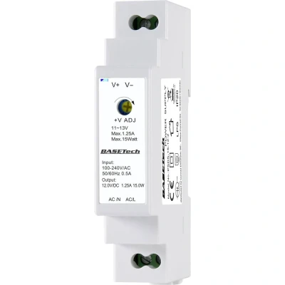 Immagine di Basetech PSDS 15 12 2 Alimentatore per guida DIN V 1.25 A W Num. uscite:1 x Contenuto 1 pz.