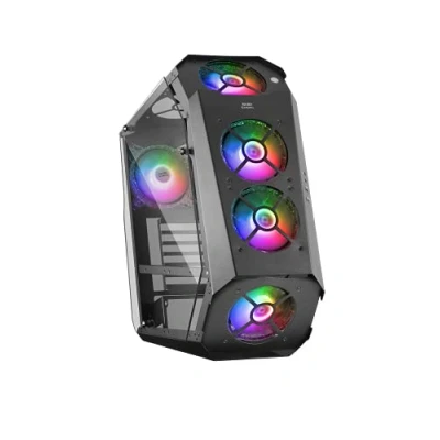 Immagine di MARSGAMING MC51, Custodia da Gioco PC ATX, Doppio Vetro Temperato, 5 x Ventola RGB 12 cm, Nero