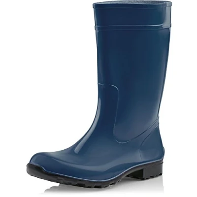 Immagine di Ladeheid Stivali Pioggia Donna 100% Impermeabili Gomma Robusto e Confortevole Alti da Scarpe Femminile LA 967 (Blu Scuro/Nero 39 EU)