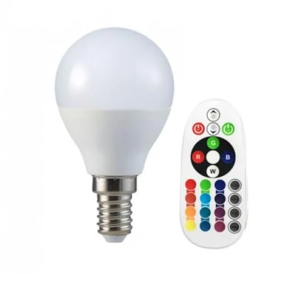 Immagine di V TAC Lampadina LED E14 3,5W P45 con Telecomando RGB + 6400K