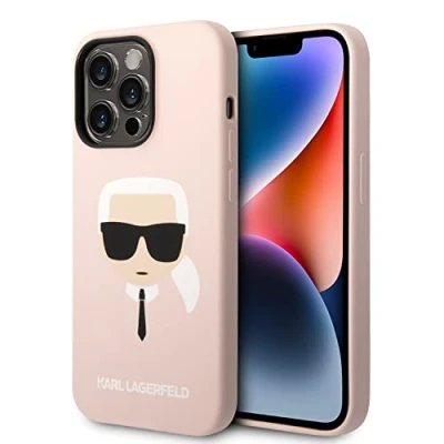 Immagine di KARL LAGERFELD KLHMP14XSLKHLP Custodia rigida in silicone per iPhone 14 Pro Max 6,7&quot;, colore: Rosa chiaro