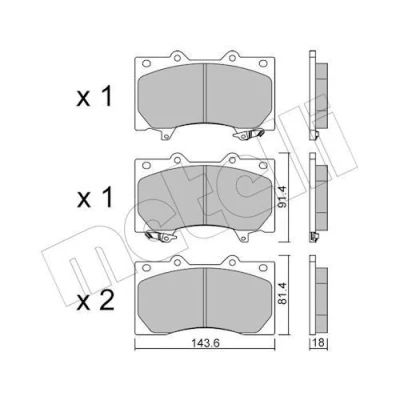Immagine di METELLI 22 1279 0 Kit pastiglie freno con segnalatore acustico usura