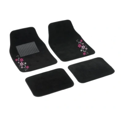 Immagine di Bottari 29112 Set Completo Tappeti in Moquette per Auto, Nero/Rosa, di 4