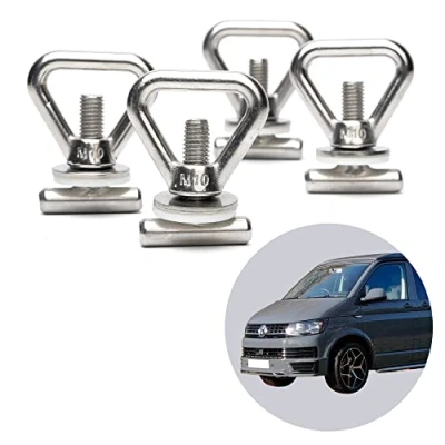 Immagine di Mixcover set di 4 occhielli per assicurare i carichi VW T5 / T6 Bully, Multivan, California, Beach, Caravelle. Fissaggio sicuro del vostro bagaglio