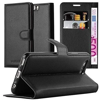Immagine di Cadorabo Custodia Libro per Huawei P10 PLUS in NERO CARBONE con Vani di Carte, Funzione Stand e Chiusura Magnetica Portafoglio Cover Case Wallet Book Etui Protezione