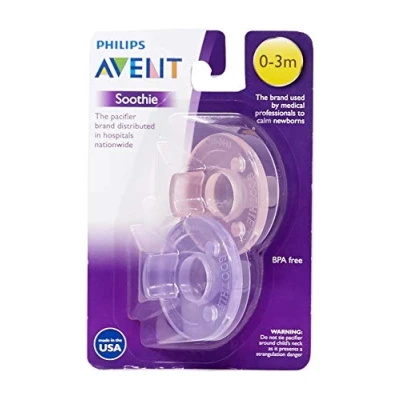 Immagine di Philips AVENT, Soothie Ciuccio colore rosa / viola, per bambini da 0 a 3 mesi in confezione 2