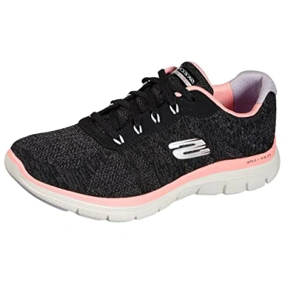 Immagine di Skechers Flex Appeal 4.0 Fresh Move, Scarpe da ginnastica Donna, Nero Black Mesh Coral Lavender Trim, 41 EU