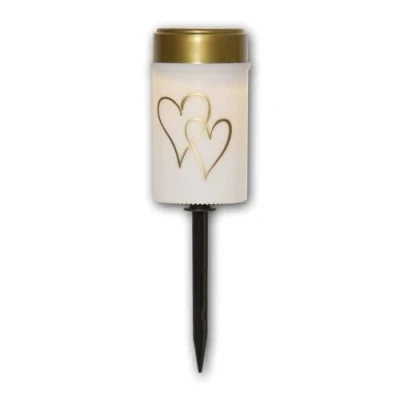 Immagine di STAR TRADING Lampada LED con picchetto Hearty, bianco/oro 12 cm plastica