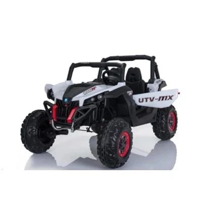 Immagine di FINOOS Macchina Elettrica per Bambini 2 Posti 24V Fuoristrada Maxi Buggy con Ampio Sedile, UTV MX telecomando, motore 4 x 12V 45W, batteria: 2x12V7AH, 3 7 anni (Bianco)