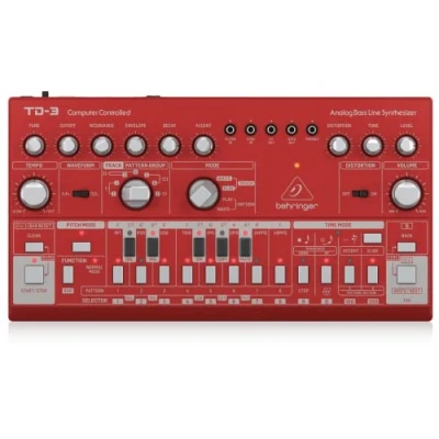 Immagine di BEHRINGER TD 3 RD RED SINTETIZZATORE ANALOGICO DI BASSI CON STEP SEQUENCER ARPEGGIATORE E FILTRO RISONANTE