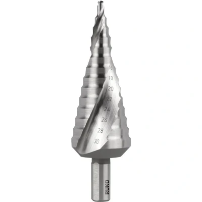 Immagine di RUKO 101052E Punta a gradini 4 30 mm HSS Lunghezza totale 100 Alberino 3 facce 1 pz.