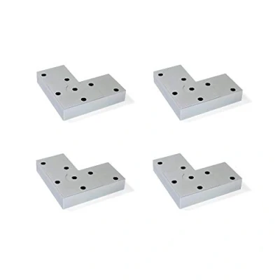 Immagine di Emuca Gambe per mobili, piedi mobile in plastica colore grigio metallizzato, Set di 4 piedini altezza 12mm