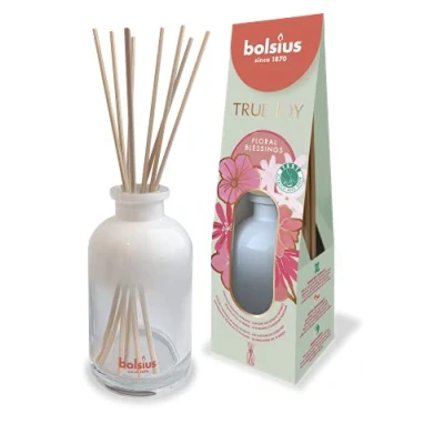 Immagine di Bolsius True Joy Diffusore di Aromi con 8 Bastoncini Fragranza Floral Blessings Estratti Naturali Durata: fino a 10 Settimane Profumatori per Ambiente Non Contiene Alcol 80 ml