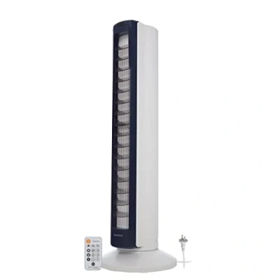Immagine di Woozoo, Ventilatore a torre silenzioso, potente e portatile, Portata 10m, Oscillazione, inclinazione verticale, Telecomando, Timer, Soggiorno Woozoo TWF C82T Bianco