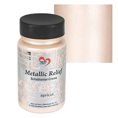 Immagine di Ideen mit Herz Crema per stencil in rilievo metallizzato, pasta strutturale fine, colore stencil, 90 ml, a base d&#039;acqua (albicocca)