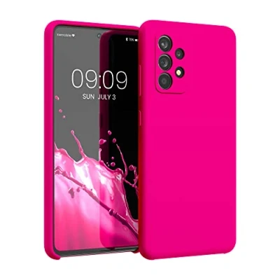 Immagine di kwmobile Custodia Compatibile con Samsung Galaxy A52 / 5G A52s Cover Back Case per Smartphone in Silicone TPU Protezione Gommata rosa shocking