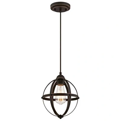 Immagine di Westinghouse Lighting 63619 Apparecchio di illuminazione a sospensione luce singola da interno, finitura in bronzo lucidato olio con punti brillanti