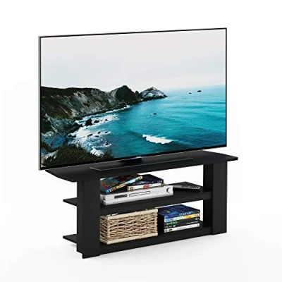 Immagine di Furinno Parsons Centro di Intrattenimento TV, Legno ingegnerizzato, Nero, 106.93 (W) x 41.91 (H) 34.04 (D) cm