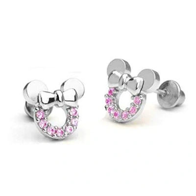 Immagine di findout argento Cubic Zirconia cava orecchini di Topolino .Per donne ragazze. (f1696)