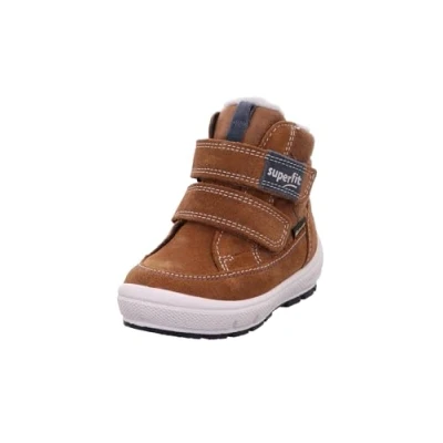 Immagine di Superfit Groovy Stivali da neve per bambini, Taglia: 22, Braun/blau Pelle e tessuto