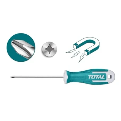 Immagine di TOTAL Cacciavite a testa Phillips PH2 75mm Manico ergonomico bimateriale Acciaio