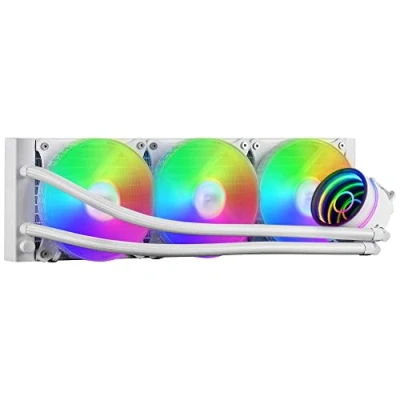 Immagine di Mars Gaming ML ONE360, Raffreddamento a Liquido CPU, TDP 550W, Infinity Mirror, 3x Ventole FRGB Silenziose, Universale Multisocket, Bianco
