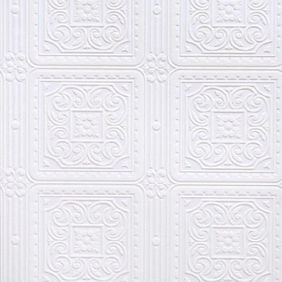 Immagine di Brewster Anaglypta RD80000 Carta da parati verniciabile con piastrelle quadrate, 51 cm x 896 pollici, colore: Bianco
