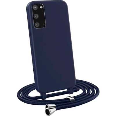 Immagine di MyGadget Cover per Samsung Galaxy S20 Custodia con Corda Case Cordino Opaca Antiurto Bumper Laccio Tracolla Practical Stylish Blu scuro