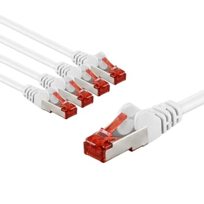 Immagine di goobay 65984 cavo di rete CAT6 con patch schermato S/FTP/CU, PiMF, LSZH/Cat 6 da 10 Gbit/bianco, 5 x 3 m