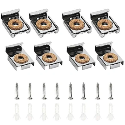 Immagine di Rayong 8 Pezzi Clip per Specchio, Ganci Specchio a Muro, Montaggio con prigionieri e Viti Appendere Oggetti Incorniciati, Immagini, Specchi