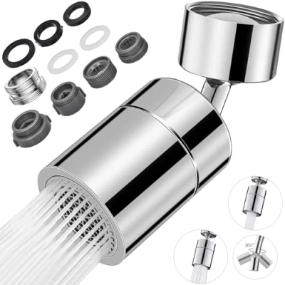 Immagine di HATANSE Aeratore Rubinetto in Ottone 360 Gradi Rotary Rompigetto Filtro con 2 Modalità di Spruzzatura per Rubinetti Filettati M20 / M22 M24 Cucin