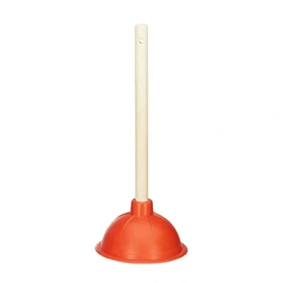 Immagine di Relaxdays Sturalavandini a Pressione, Ventosa in Gomma, Manico Estraibile e Occhiello, Stura WC &amp; Doccia, Rosso/Naturale