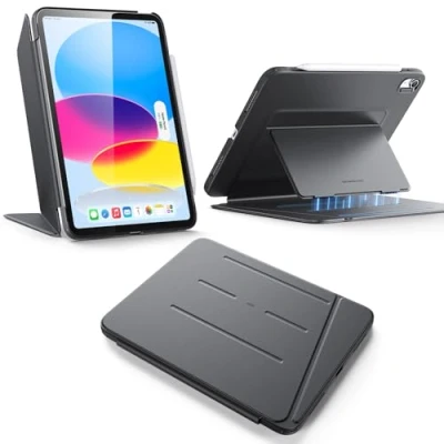 Immagine di ESR Cover per iPad 11 Generazione (A16), di 11a/10a Gen (2025/2022), Custodia con Supporto Verticale, Angoli Multipli, Ultra stabile, Serie Ibrida Flip, Nero