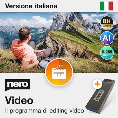 Immagine di Nero video 2024 su chiavetta USB Montaggio di editing Programma 8K licenza illimitata Windows 11/10 / 8/7 1 PC