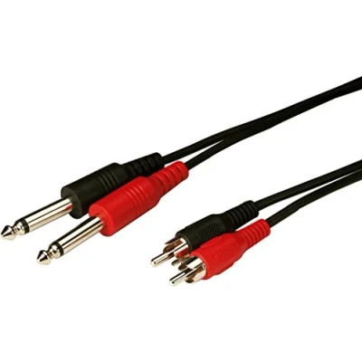 Immagine di Monacor MCA 154 Audio Cavo di collegamento [2x Spina RCA 2x jack da 6.3 mm (mono)] 1.5 m Nero