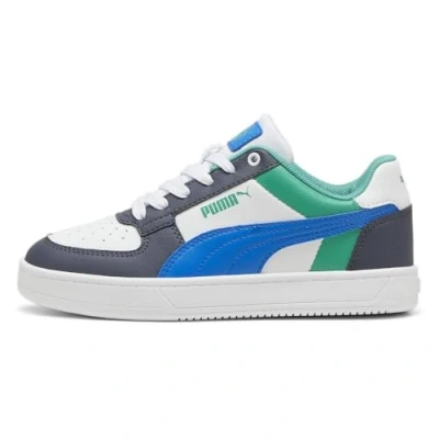 Immagine di Puma Caven 2.0 Block JR Unisex Sneakers basse per bambini, Taglia: 37.5, White hyperlink blue galactic gray Finta pelle di alta qualità