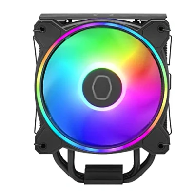 Immagine di Cooler Master Hyper 212 Halo CPU Air Finitura Alluminio Puro Bianco, 4 Tubi Calore a Contatto Diretto Continuo con Alette, ARGB MF120 Halo2, Rilevamento ARGB, Staffe LGA1700 e AM5 Bianco