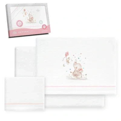 Immagine di Interbaby Set di lenzuola per lettino 60 x 120 cotone 100% lenzuolo in flanella, caldo, morbido, con angoli, piano lavoro e federa cuscino ideale l&#039;inverno