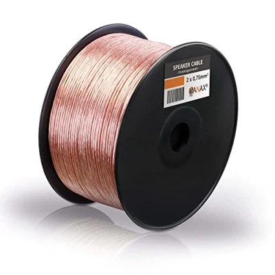 Immagine di MANAX SC2075 Cavo per altoparlante 2x0.75 mm² CCA (cavo altoparlante/cavo audio), 2x0,75mm², 100m, trasparente