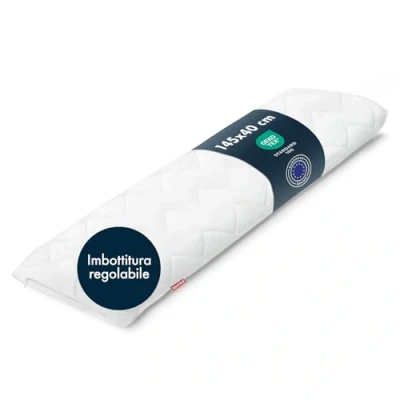 Immagine di Blumtal cuscino lungo per dormire sul fianco 40 x 145 certificato OEKO TEX di posizionamento trapuntato con imbottitura regolabile